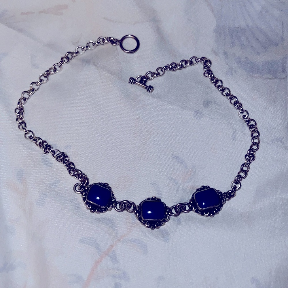 Mexican Silver Lapis Lazuli Choker Necklace